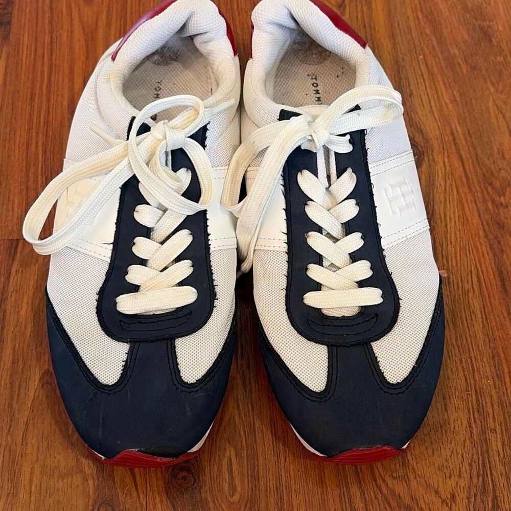 Tommy Hilfiger retro Navy red white sneakers women's 10